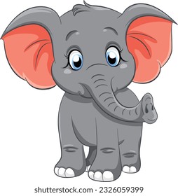 Cute Elephant Cartoon Character  illustration