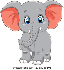 Cute Elephant Cartoon Character  illustration