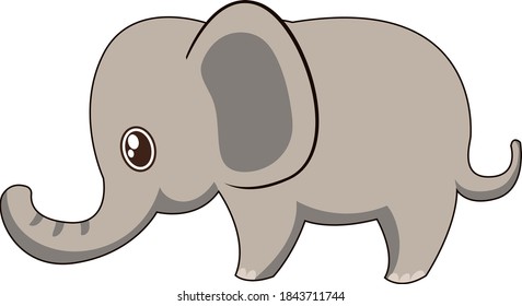 Cute elephant cartoon character vector