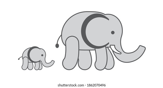 Cute Elephant cartoon character, Vector illustration of a Elephant.	