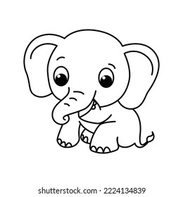 scharfe Elefantenfiguren, Vektorgrafik. Für Kinder Farbbuch.
