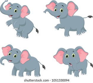 cute elephant cartoon collection