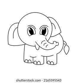 Cute Elephant Cartoon Coloring Page Illustration Stock Vector (Royalty ...