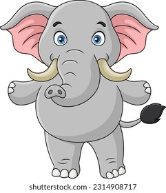 Cute elephant cartoon dancing pose