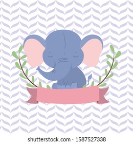 Cute elephant cartoon design, Animal zoo life nature character childhood and adorable theme Vector illustration