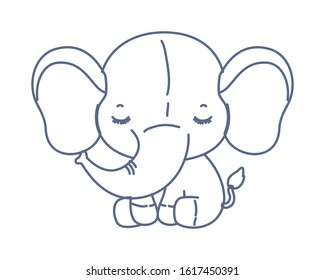 Cute elephant cartoon design, Animal zoo life nature character childhood and adorable theme Vector illustration