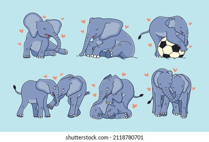 Cute elephant cartoon with funny pose. Animal vector icon illustration isolated on premium vector