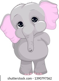Cute Elephant cartoon greeting card.