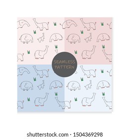 cute elephant cartoon hand drawn