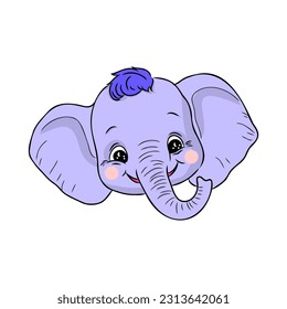 Cute elephant cartoon hand drawn vector illustration. Can be used for t-shirt print, kids wear fashion design, baby shower invitation card.