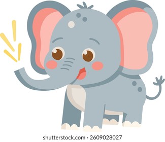 Cute Elephant Cartoon: Happy Animal Illustration for Children