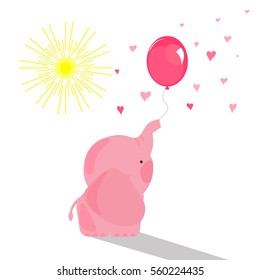 Cute elephant cartoon. Happy baby elephant.
Vector flat illustration.