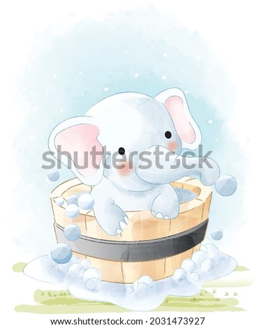 cute elephant cartoon illustration, watercolor animals Isolated on white background, for cover book, print, baby shower, nursery decorations, birthday invitations, poster, greeting card