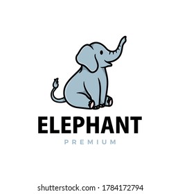 Cute Elephant Cartoon Logo Vector Icon Stock Vector (Royalty Free ...