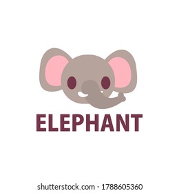 cute elephant cartoon logo vector icon illustration