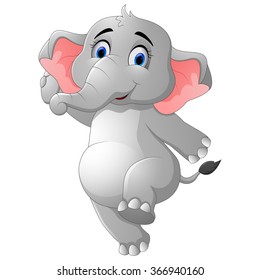 Cute elephant cartoon presenting
