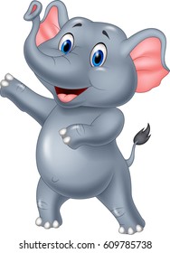 Cute elephant cartoon presenting