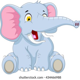 cute elephant cartoon sitting