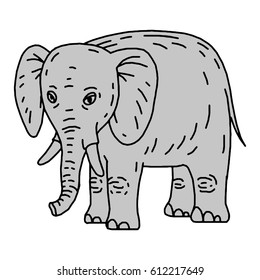 Cute elephant cartoon sitting