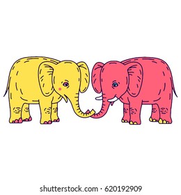 Cute elephant cartoon sitting