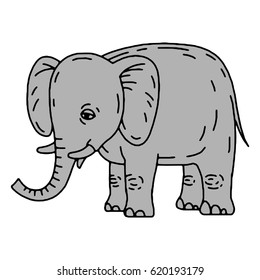 Cute elephant cartoon sitting