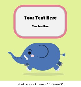 Cute elephant cartoon with space for your text