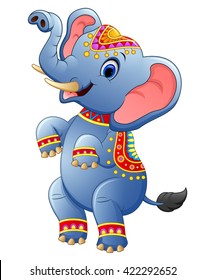 Cute elephant cartoon standing
