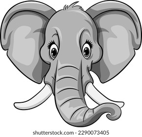 Cute Elephant In Cartoon Style illustration