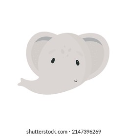 Cute Elephant. Cartoon style. Vector illustration. For kids stuff, card, posters, banners, children books, printing on the pack, printing on clothes, fabric, wallpaper, textile or dishes.