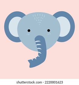 Cute Elephant Cartoon Vector Icon Illustration. Flat Cartoon Style