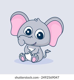cute elephant cartoon vector icon illustration. animal nature icon concept isolated