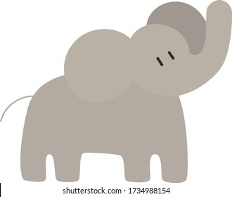Cute Elephant Cartoon, Vector illustration Elephant on a white background. Drawing for children