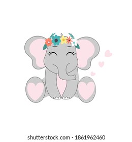 cute elephant  cartoon vector illustration