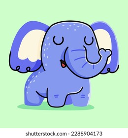 Cute Elephant cartoon. vector cartoon illustration