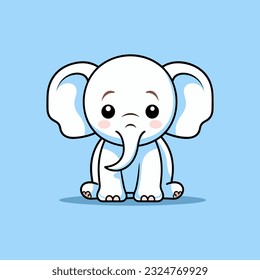 Cute elephant cartoon vector illustration