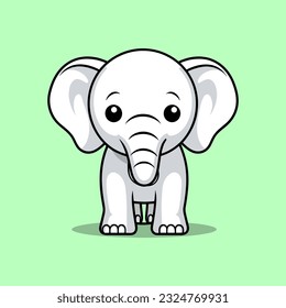 Cute elephant cartoon vector illustration