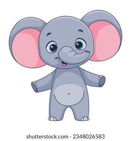 Ilustración del vector de dibujos animados de elefantes cutáneos