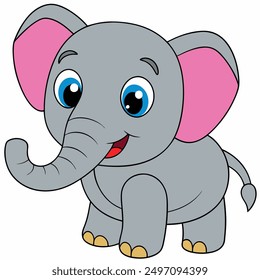 Cute elephant cartoon vector illustration design