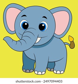 Cute elephant cartoon vector illustration design
