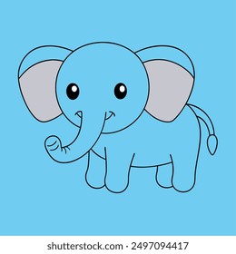 Cute elephant cartoon vector illustration design