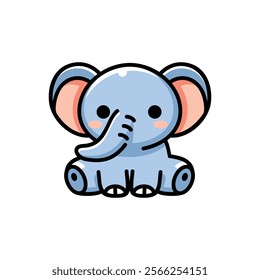 cute elephant cartoon vector illustration