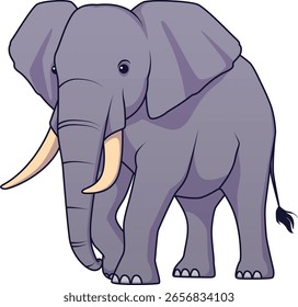 Ilustración vectorial linda de la historieta del elefante