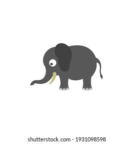 Cute elephant cartoon vector on a white background