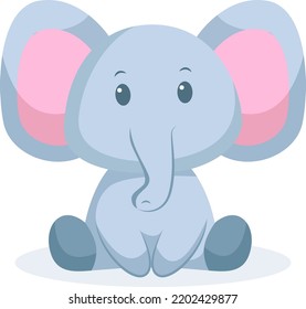 Cute Elephant Character Design Illustration
