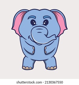 cute elephant character doodle, suitable for stickers and t-shirts