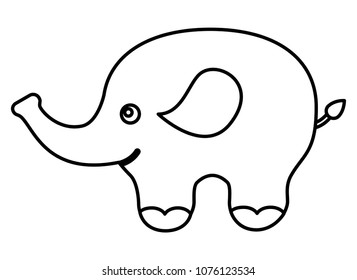 cute elephant character icon