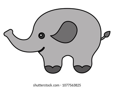 cute elephant character icon