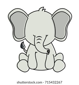 cute elephant character icon
