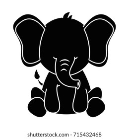 cute elephant character icon