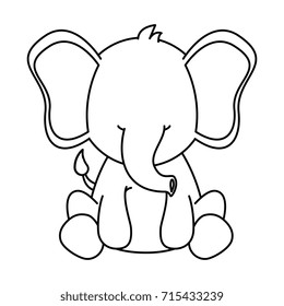cute elephant character icon